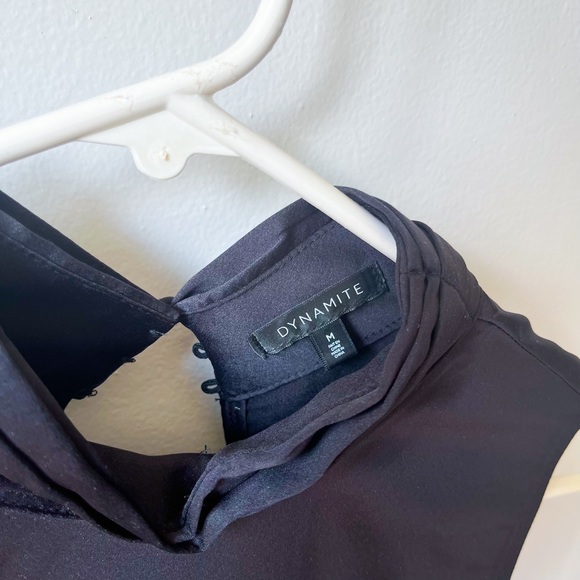 Black Satin Dynamite Tank Top Size M - Picture 5 of 6